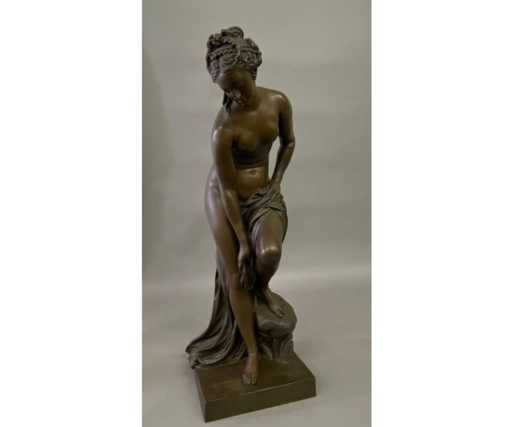 Appraisal: Large bronze statue titled 'Venus au Bain' after Christophe-Gabriel Allegrain