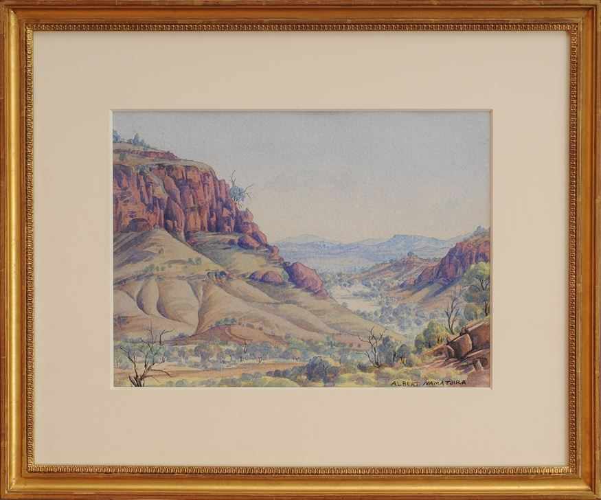 Appraisal: ALBERT NAMATJIRA - CENTRAL AUSTRALIA Watercolor x in sight x