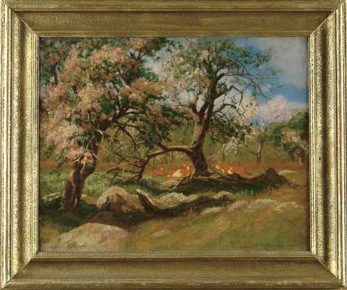 Appraisal: MARCUS WATERMAN American - APPLE ORCHARD NEW ENGLAND FARM Oil