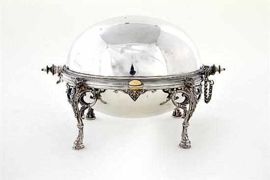 Appraisal: Mappin Webb silverplate revolving server English circa domed revolving oval