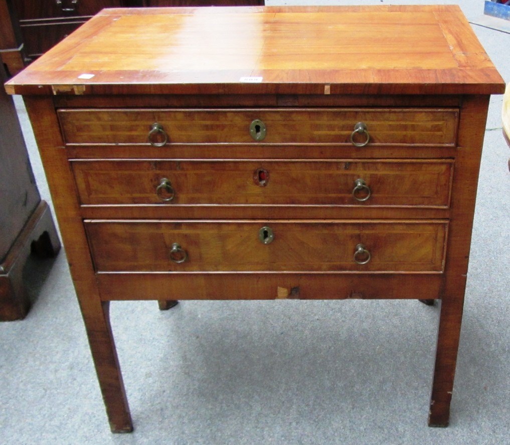 Appraisal: An th century and later continental walnut chest of three