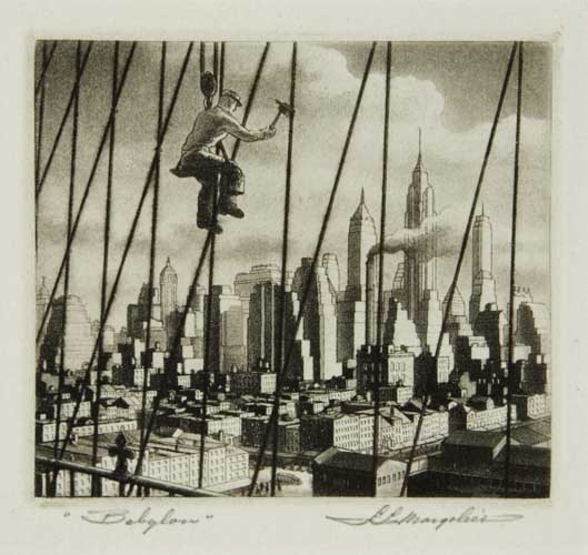 Appraisal: SAMUEL MARGOLIES Babylon Aquatint and etching circa x mm x