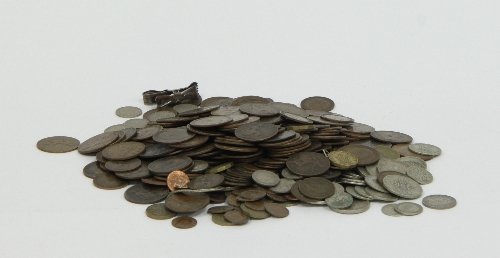 Appraisal: A quantity of copper and other coins