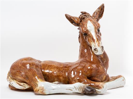 Appraisal: Sale Lot An Italian Ceramic Figure of a Recumbent Foal