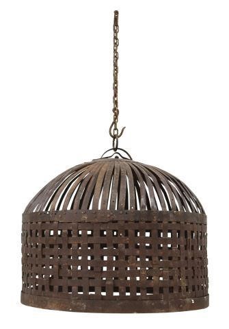 Appraisal: Iron decorative hanging basket thc potentially used as a chicken