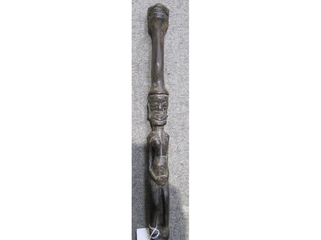 Appraisal: Carved African hardwood staff