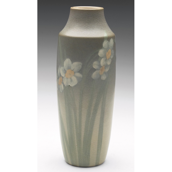 Appraisal: Rookwood vase shouldered shapein a Vellum glaze with a painted