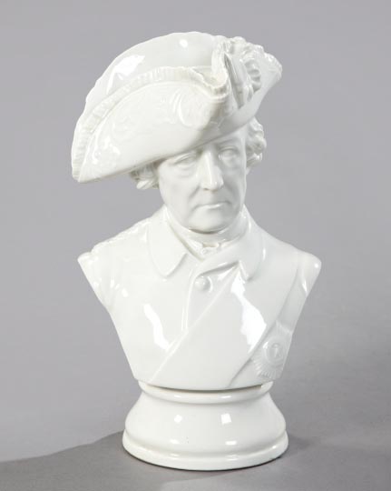 Appraisal: Good Tielson-Altwasser Blanc-de-Chine Porcelain Bust of Frederick the Great of