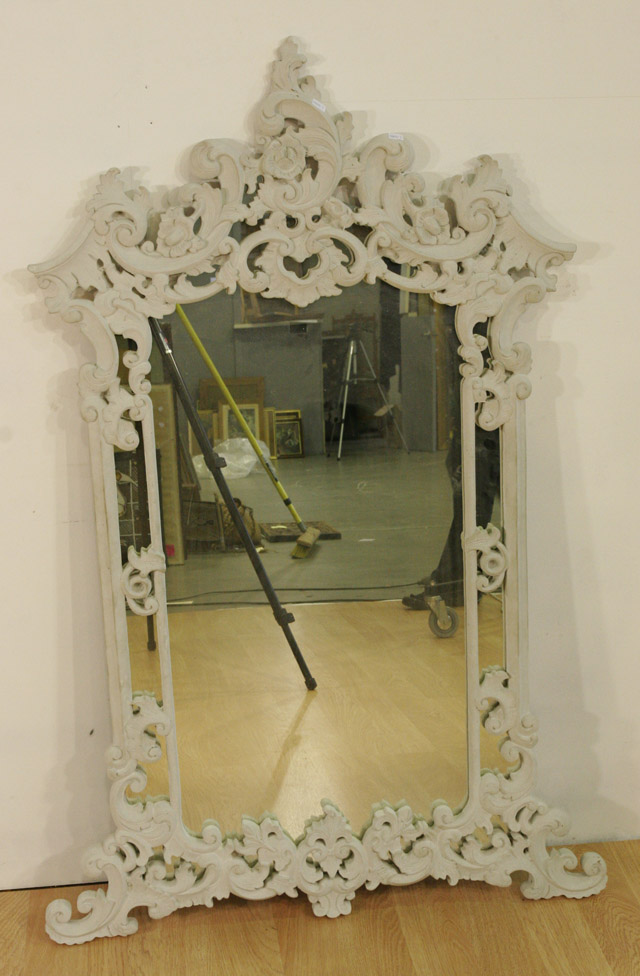 Appraisal: An Italian style white painted wall mirror