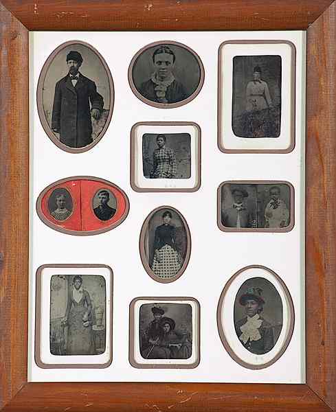 Appraisal: Framed Group of Tintypes Including African American Subjects Lot of