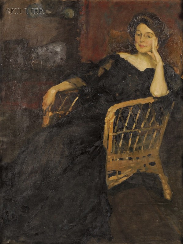 Appraisal: Claudio Castelucho American - Portrait of a Seated Woman Signed