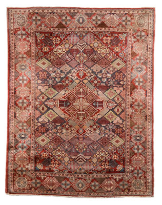 Appraisal: Kashan Rug serrated diamond central medallion on field with diagonal