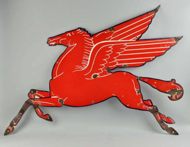 Appraisal: Mobil Pegasus Single Sided Porcelain Sign Flat diecut sign Numerous