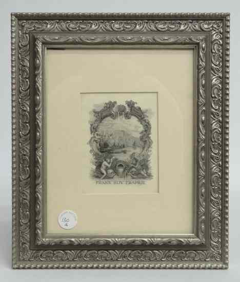 Appraisal: Framed th c bookplate ''Frank Roy Fraprie'' Sight '' x