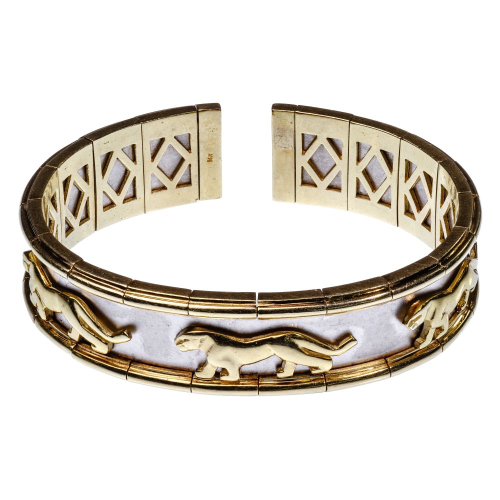 Appraisal: K MIXED GOLD PANTHER BRACELETHaving a spring metal running through