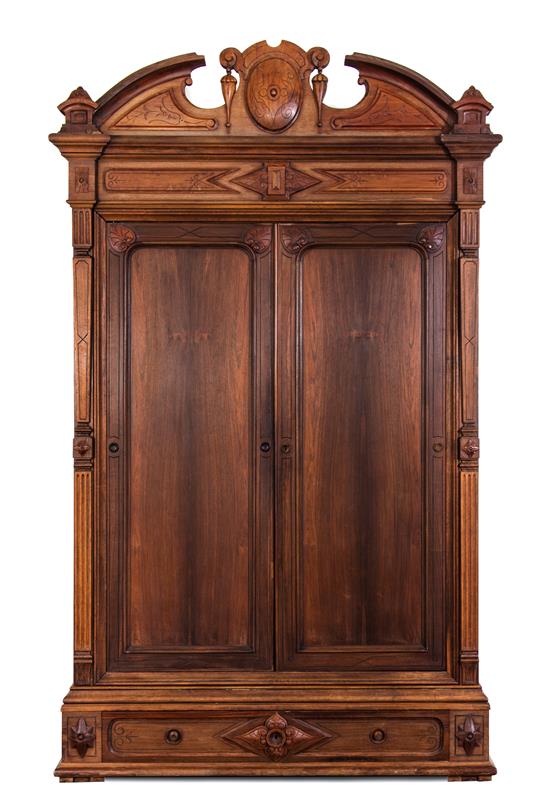 Appraisal: Sale Lot A Rococo Revival Walnut Armoire probably retailed by