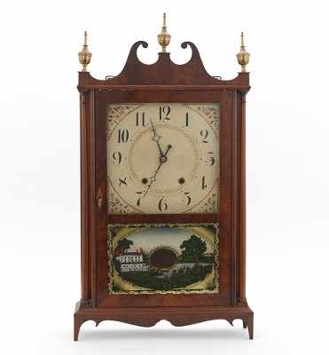 Appraisal: An Eli Terry Sons Pillar and Scroll Shelf Clock ca