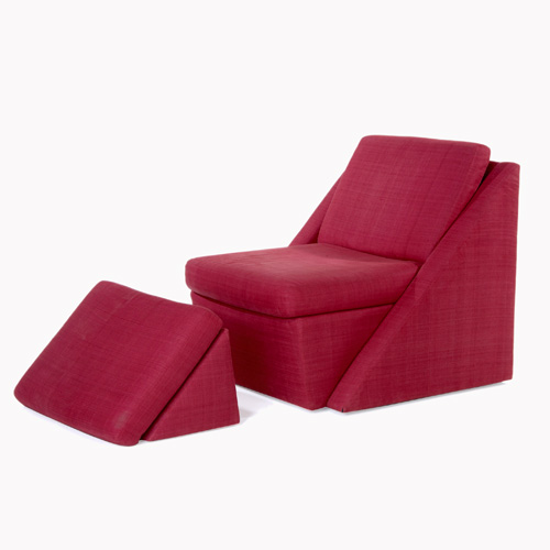 Appraisal: MILO BAUGHMAN THAYER-COGGIN Prototype lounge chair and ottoman upholstered in