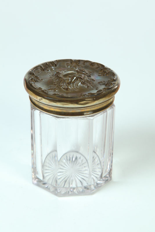 Appraisal: GLASS JAR American late th-early th century Paneled jar with