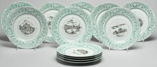 Appraisal: Set of Limoges Porcelain Plates by Vieillard Transferware each in