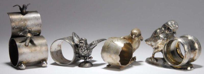 Appraisal: Lot of Bird FIgural Napkin Rings Description First has two