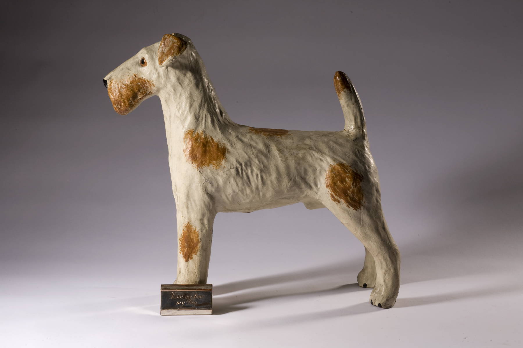 Appraisal: PAPIER MACHE FIGURE OF A STANDING TERRIER AND AN ENGLISH