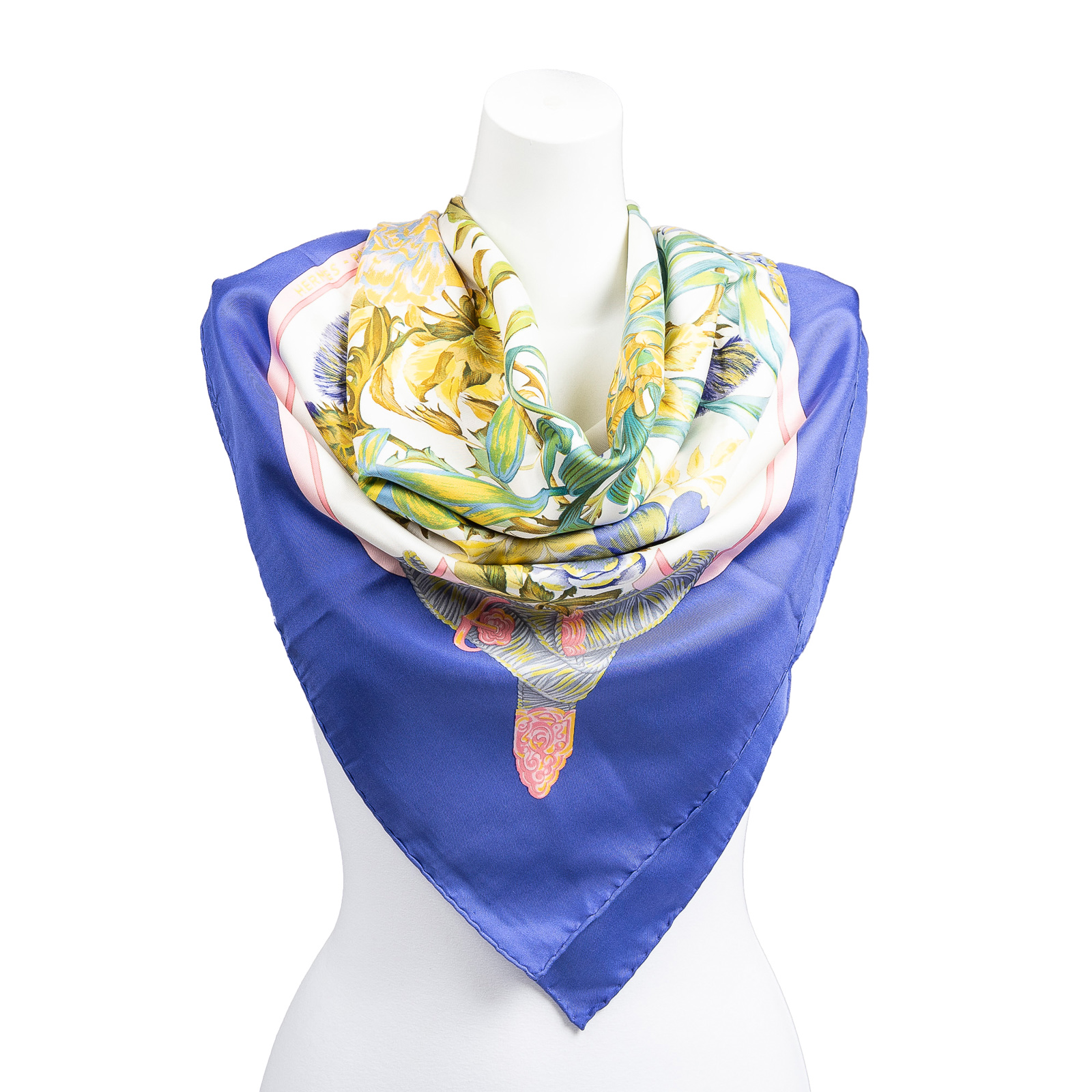 Appraisal: AN HERMES REGINA SCARF Blue pink and multicolor Hermes cm