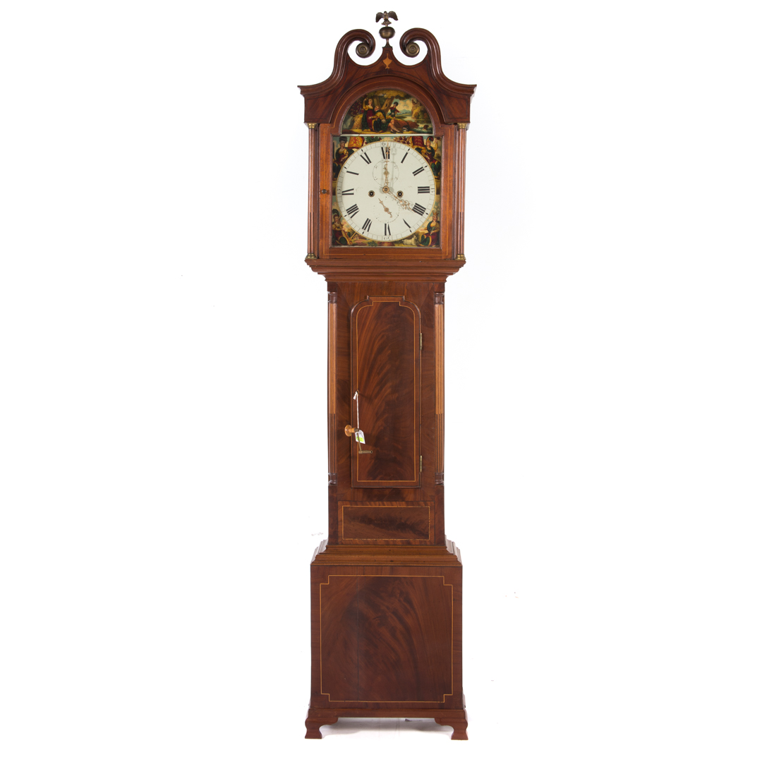 Appraisal: George III Scottish mahogany tall cased clock late th century