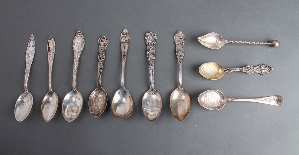 Appraisal: Silver Souvenir Spoons U S Cities Group of Group of