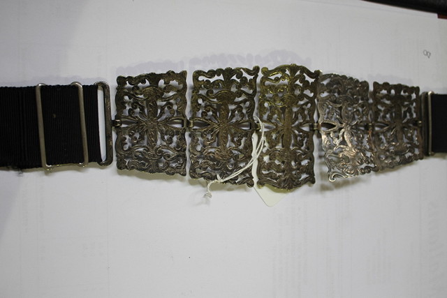 Appraisal: A SILVER PLATED BELT with pierced and shaped decoration