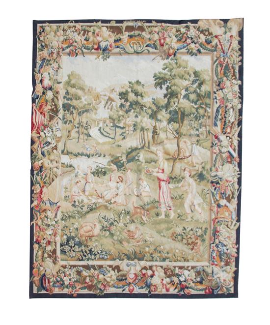 Appraisal: Sale Lot A Continental Tapestry depicting a buccolic landscape with