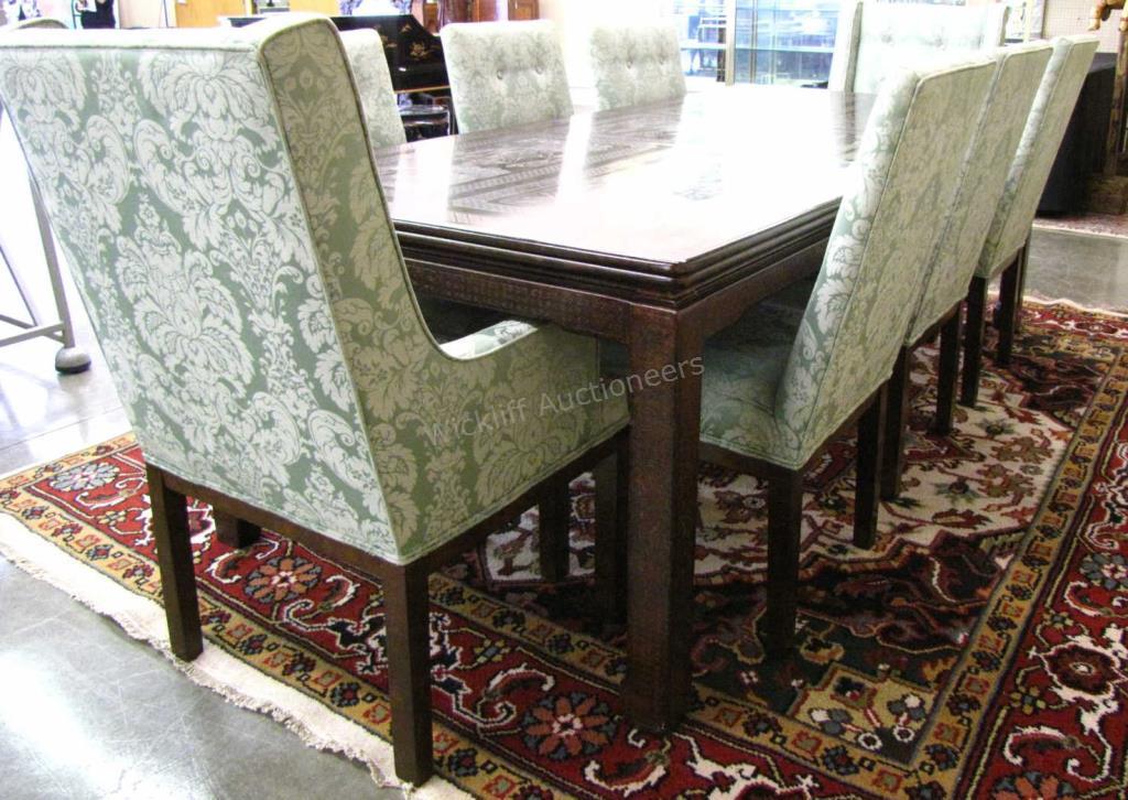 Appraisal: A very fine dining table and chairs by John J