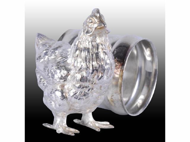 Appraisal: Standing Hen Figural Napkin Ring Description Standing hen by napkin