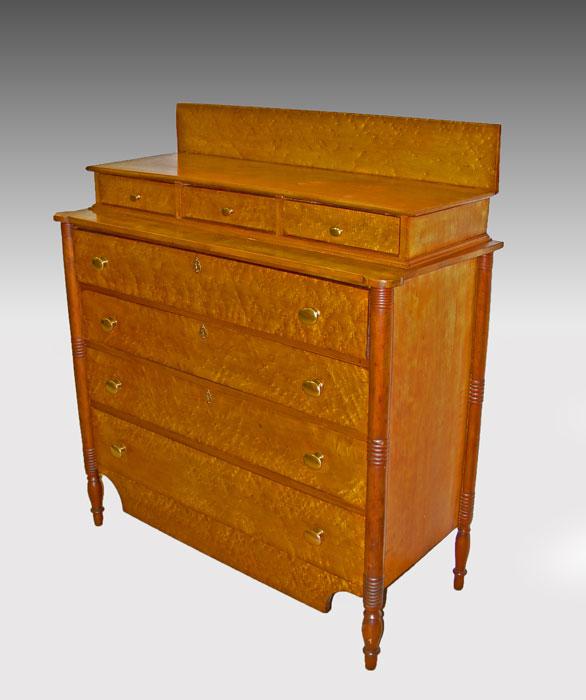 Appraisal: PERIOD AMERICAN COUNTRY BIRD EYE MAPLE SPLASHBOARD CHEST OF DRAWERS