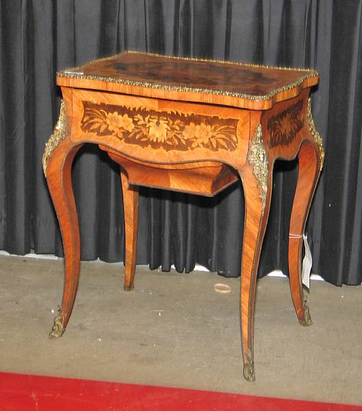 Appraisal: A Louis XV style kingwood and marquetry dressing table late