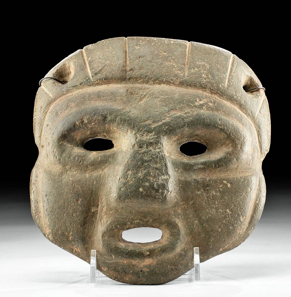 Appraisal: Expressive Chontal Stone Mask Pre-Columbian Mexico Guerrero Chontal ca to