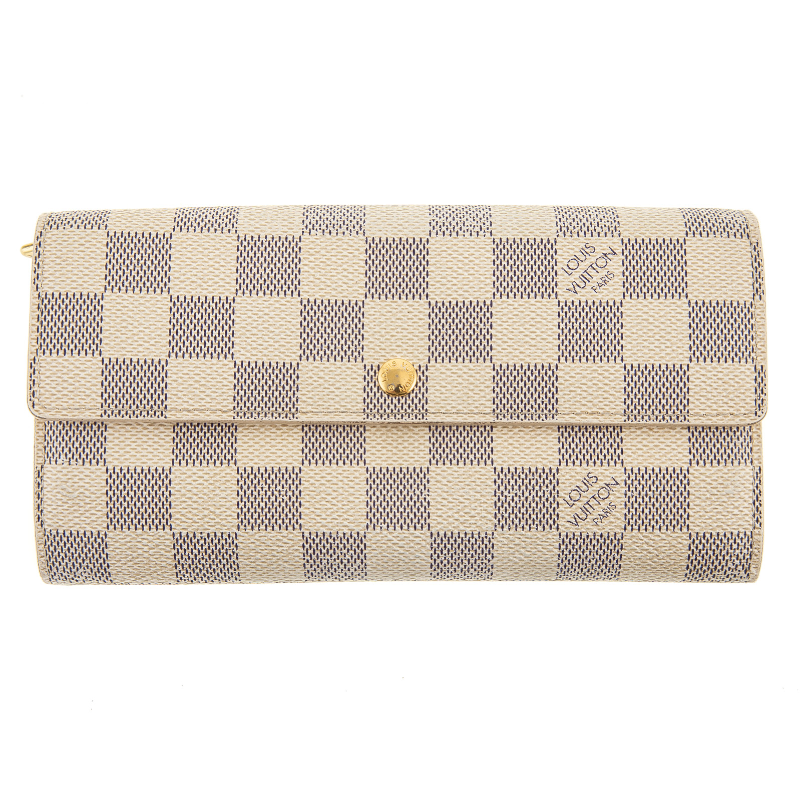 Appraisal: A LOUIS VUITTON SARAH WALLET Damier Azur coated canvas Louis