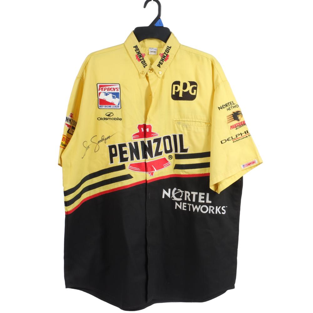 Appraisal: SCOTT GOODYEAR AUTOGRAPHED PENNZOIL RACING CREW SHIRT ARMPIT-TO-ARMPIT LScott Goodyear