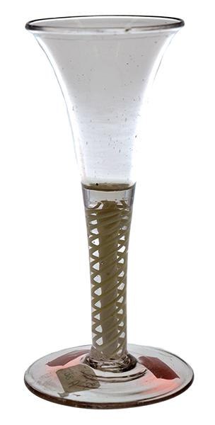 Appraisal: GEORGIAN FLUTED GLASS WITH AIR TWIST STEM MINOR KNICK TO