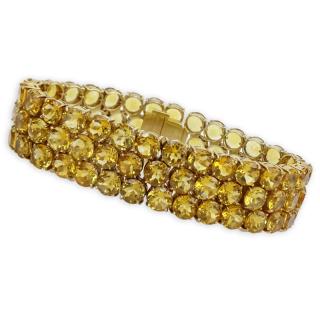 Appraisal: Retro Round Cut Citrine and Karat Yellow Gold Bracelet Retro