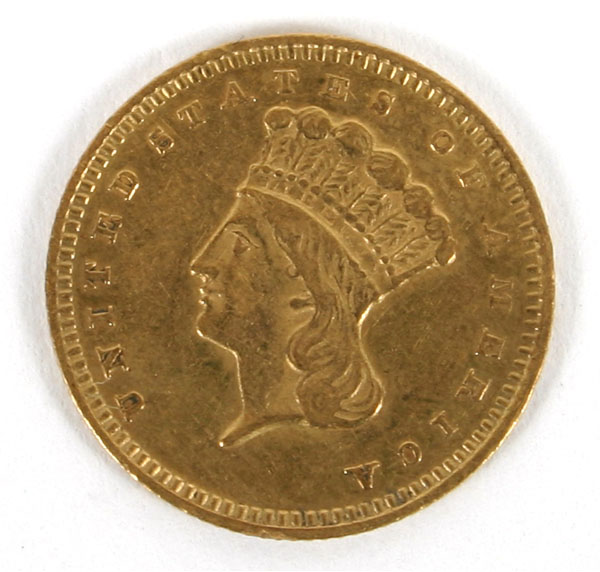 Appraisal: S One Dollar Princess Type III Gold Coin XF Cleaned