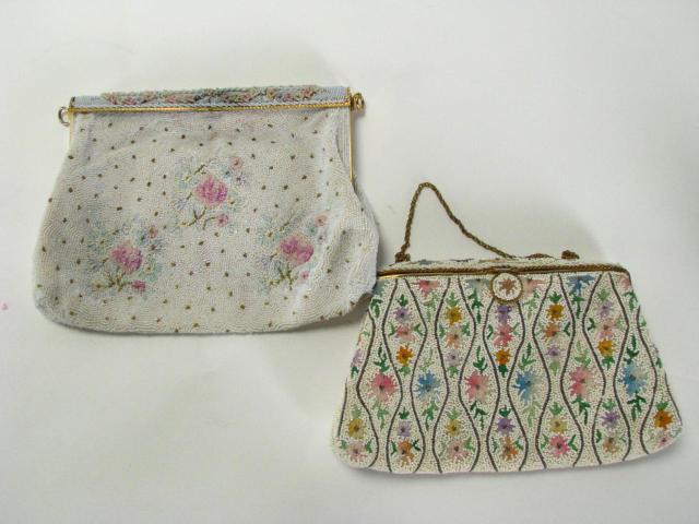 Appraisal: Two Vintage Beaded Handbags one marked inside ''Made in France