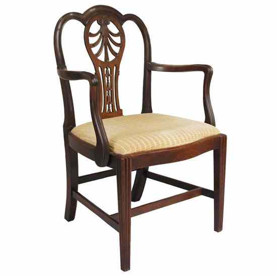 Appraisal: An English George III Mahogany Open Armchair circa having a