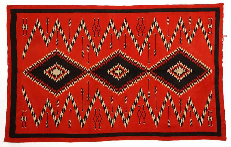 Appraisal: th th century red field with black and cream-colored triple