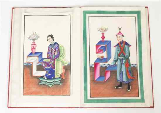 Appraisal: An Album of Twelve Chinese Paintings on Pith comprising various