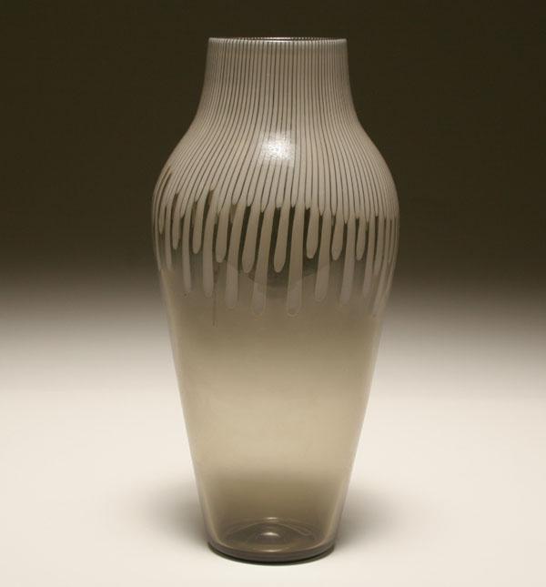 Appraisal: Venini Cannette vase designed by Ludovico de Santillana Smokey gray