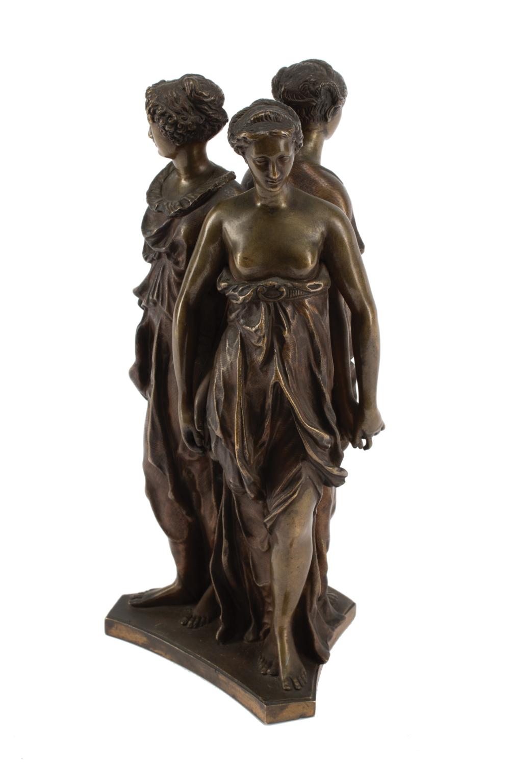 Appraisal: Bronze Figural Group of The Three Graces after Germain Pilon