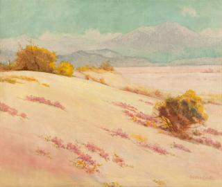 Appraisal: Gordon Coutts Desert wildflowers signed lower right Gordon Coutts oil