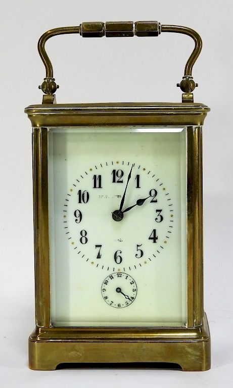 Appraisal: C French Brass Crystal Carriage Clock France th Century Enameled