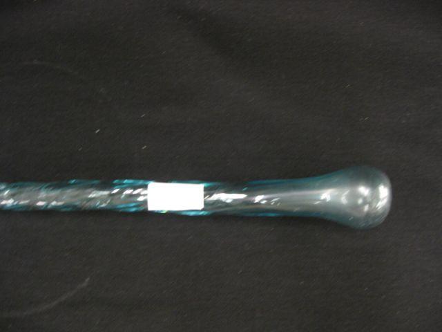 Appraisal: Victorian Art Glass Knob Cane aquamarine colored twist design